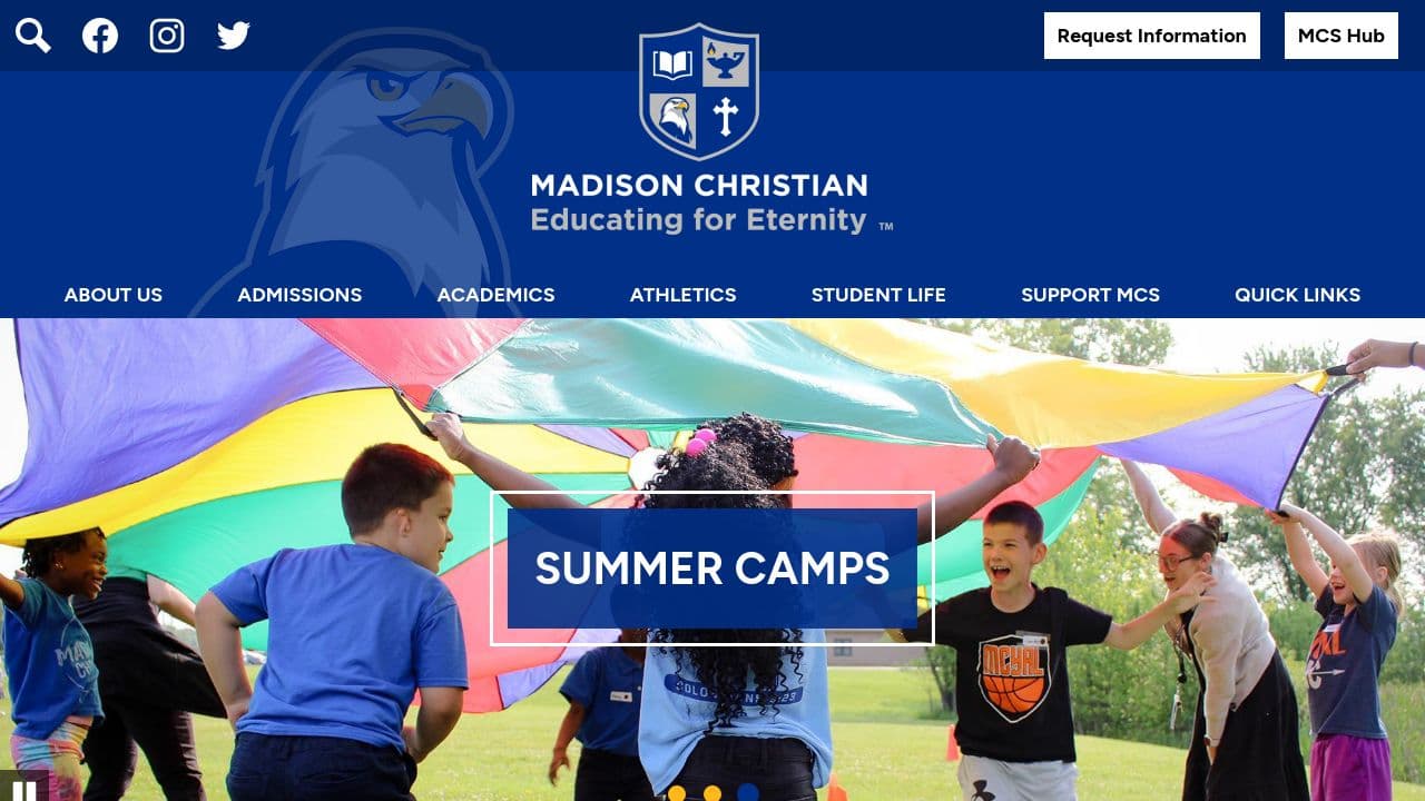 Madison Christian School website screenshot