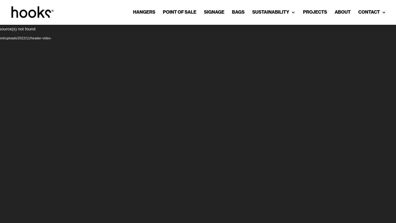 Hooks Creative Retail Supplies website screenshot