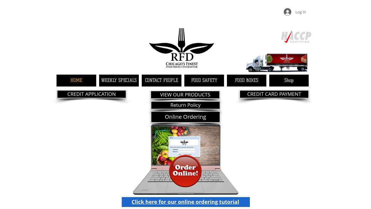 RFD Chicago Food Distribution website screenshot