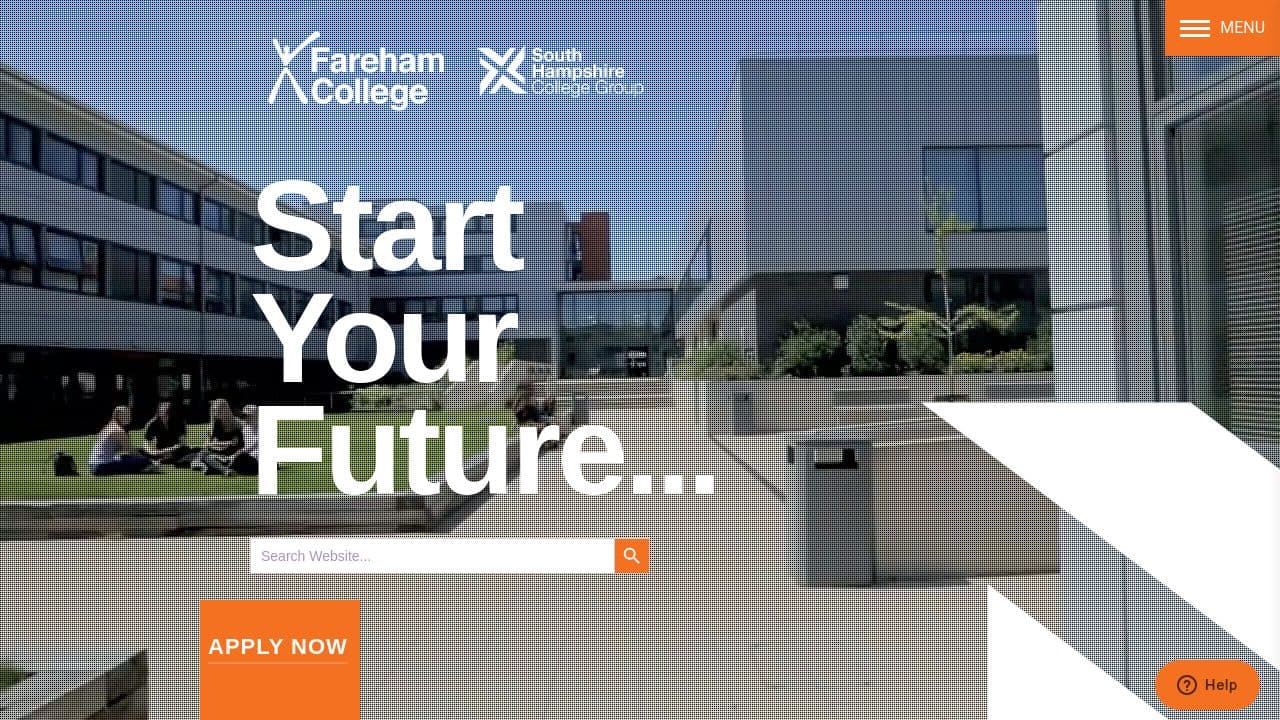 Fareham College website screenshot