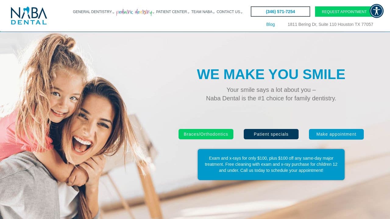 Naba Dental website screenshot