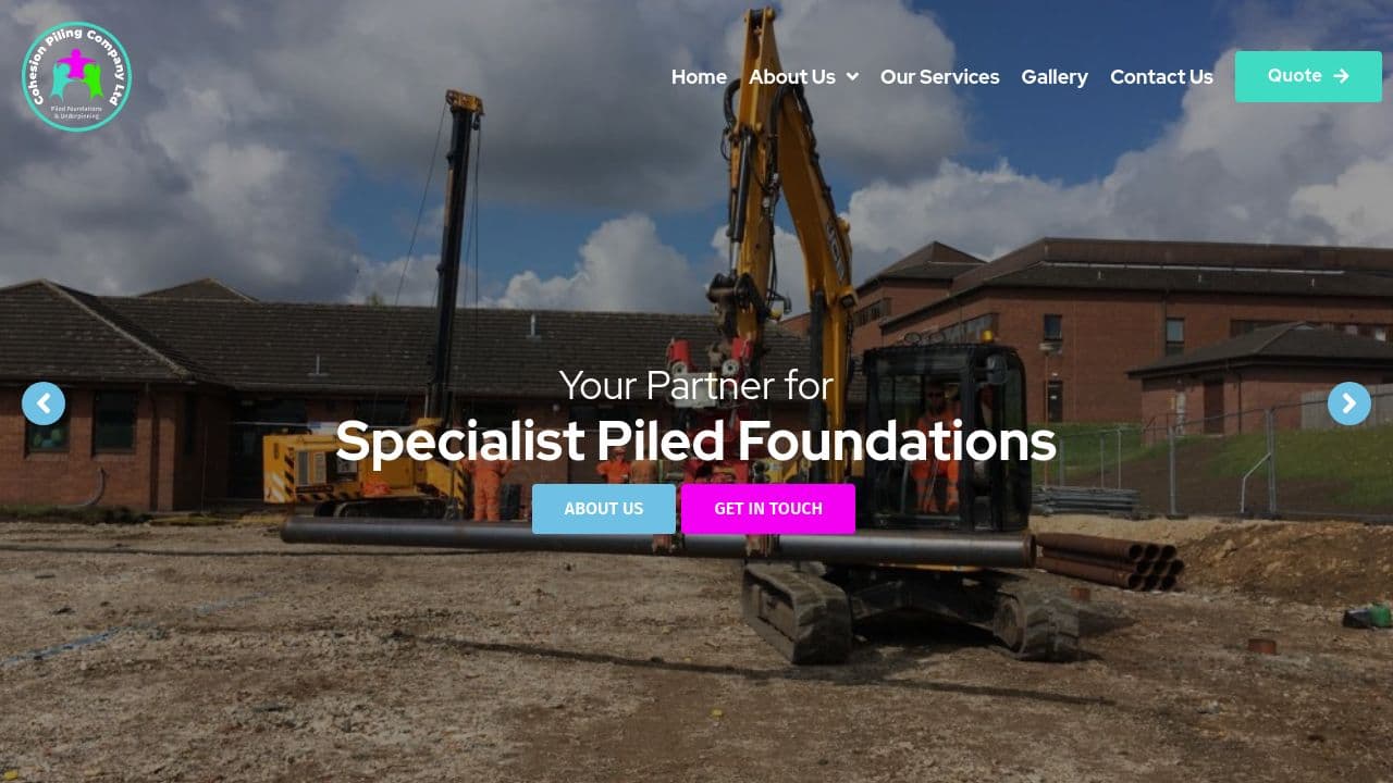 Cohesion Piling Company Ltd website screenshot