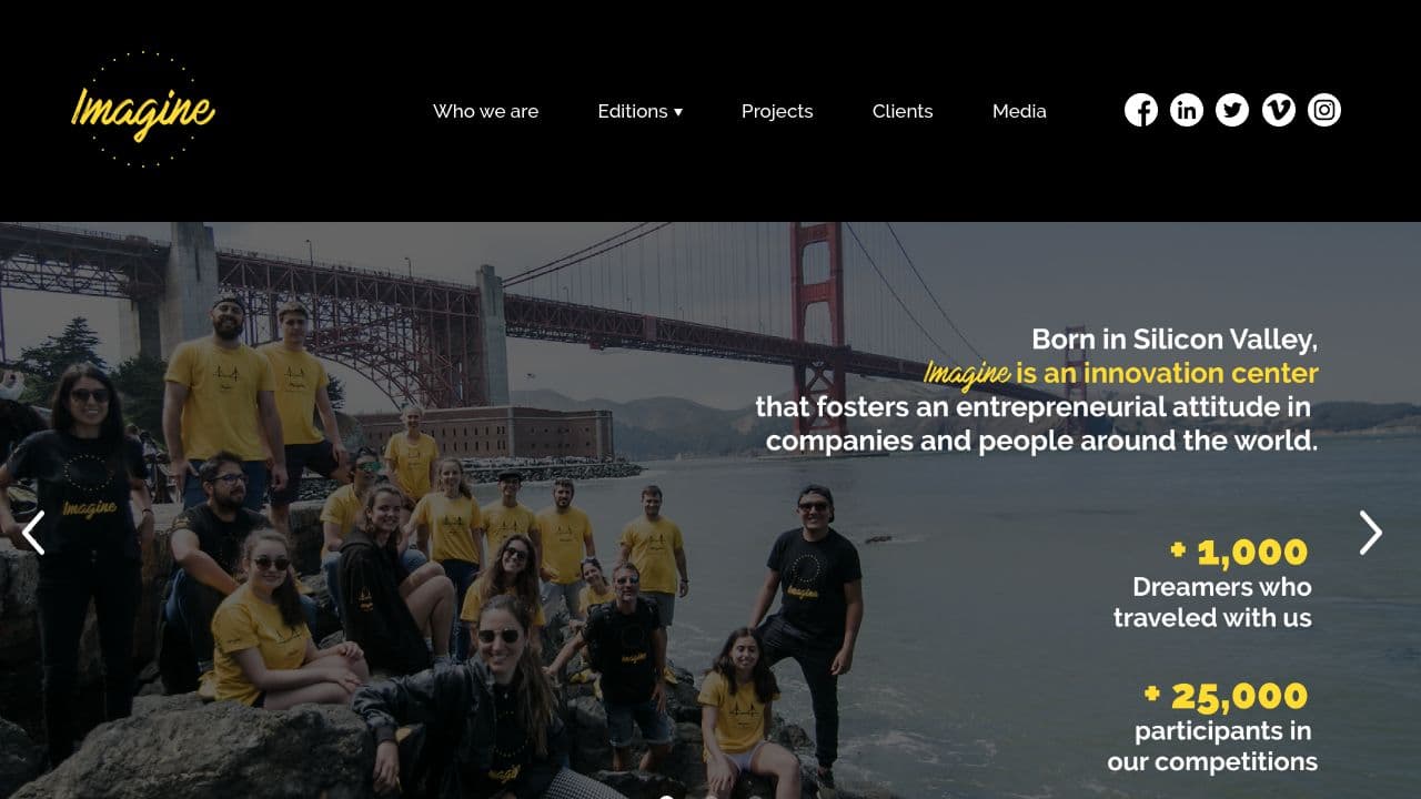 Imagine Creativity Center website screenshot