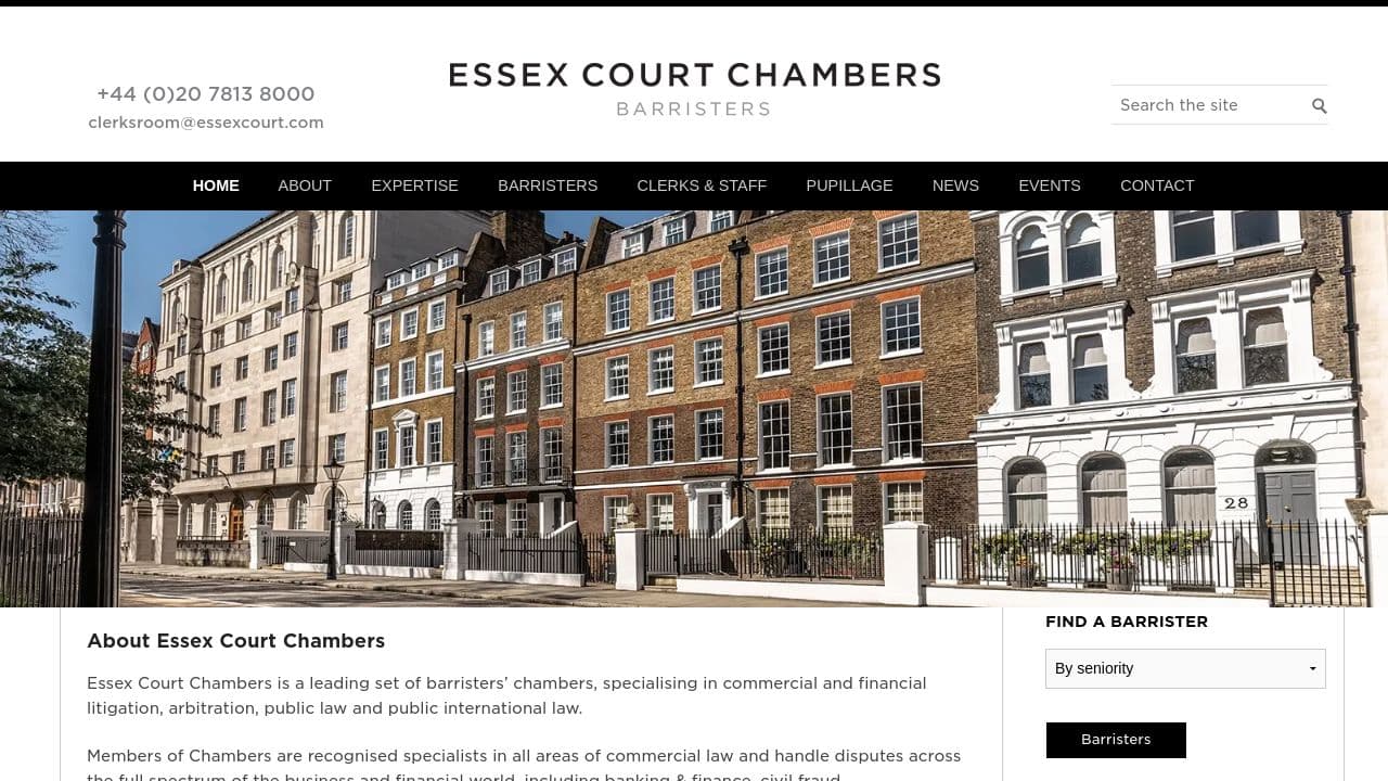 Essex Court Chambers website screenshot