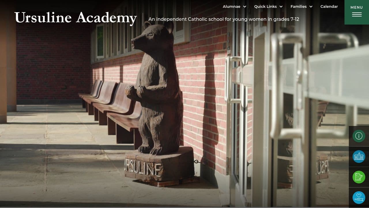 Ursuline Academy-Dedham website screenshot