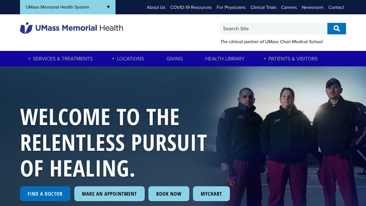 UMass Memorial HealthAlliance-Clinton Hospital website screenshot