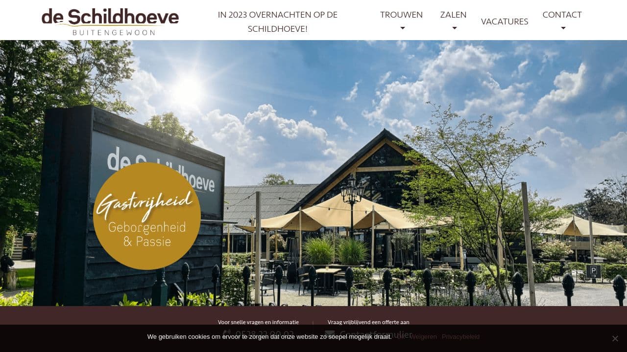 De Schildhoeve Buitengewoon website screenshot