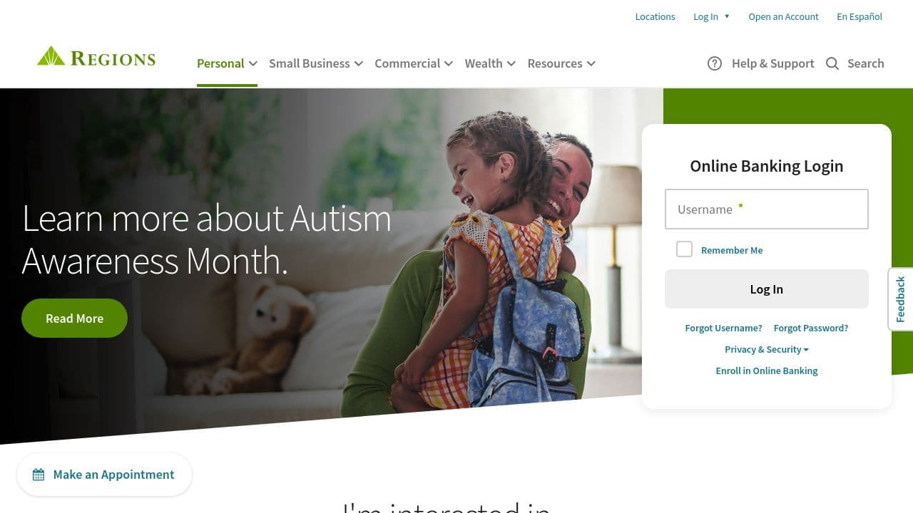 Regions Real Estate Capital Markets website screenshot