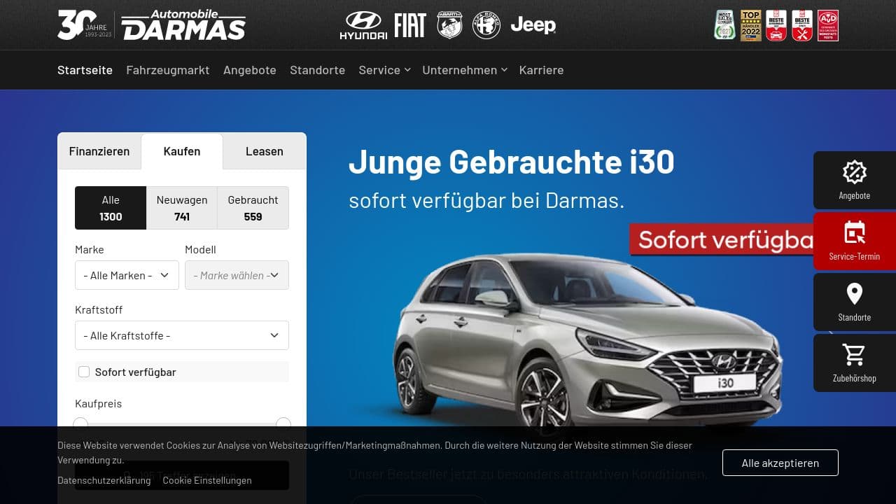 Automobile Darmas GmbH website screenshot