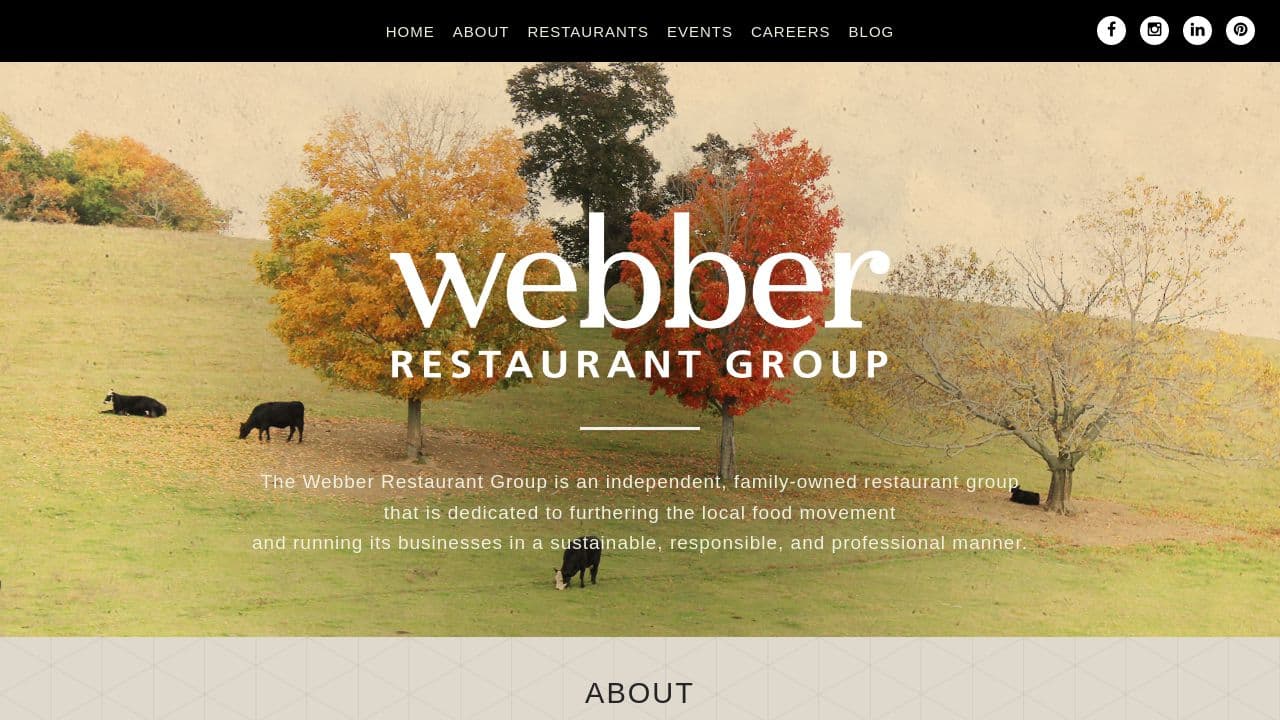 Webber Restaurant Group website screenshot