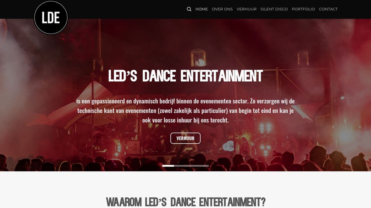 Led's Dance Entertainment website screenshot