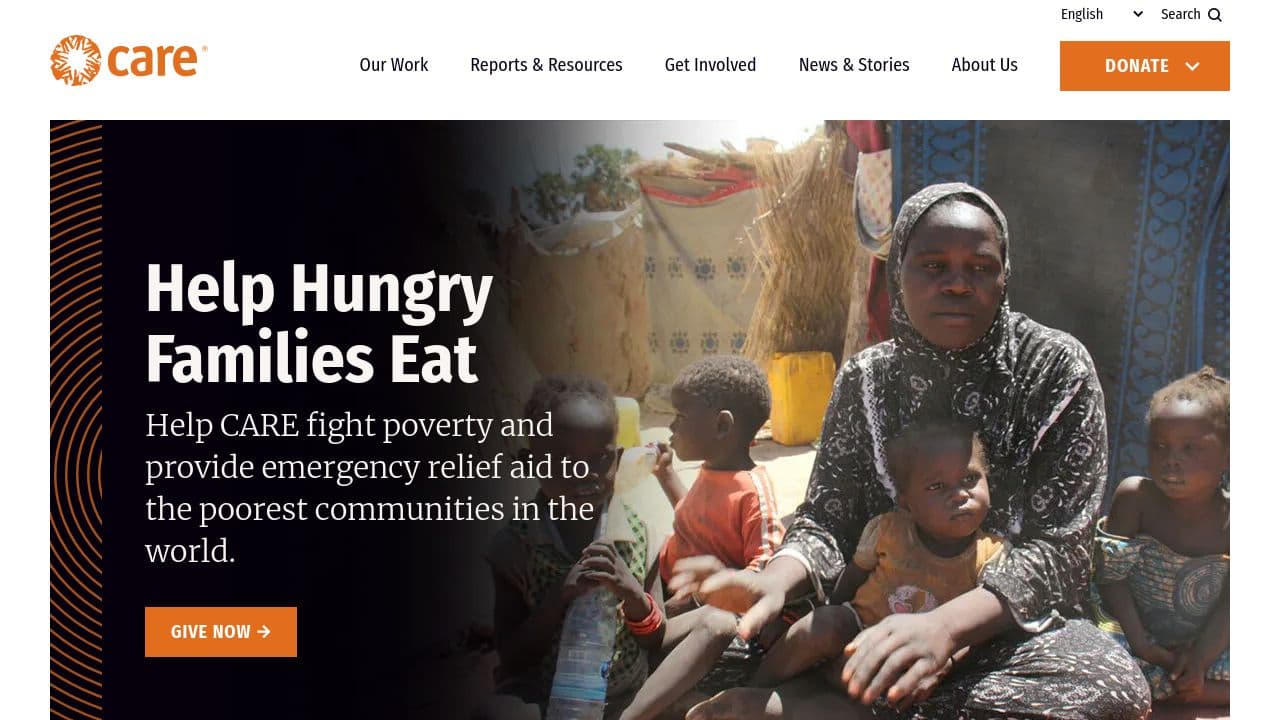 CARE website screenshot