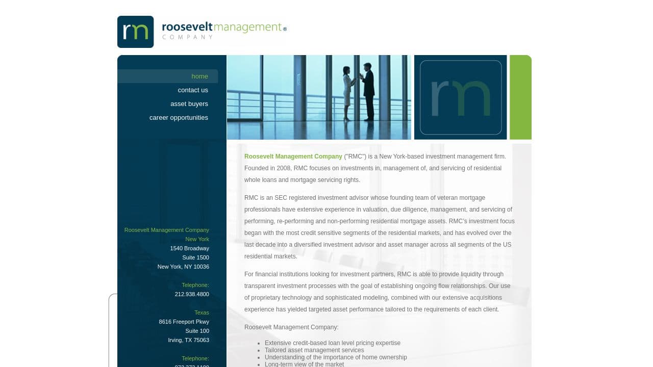 Roosevelt Management Company  website screenshot