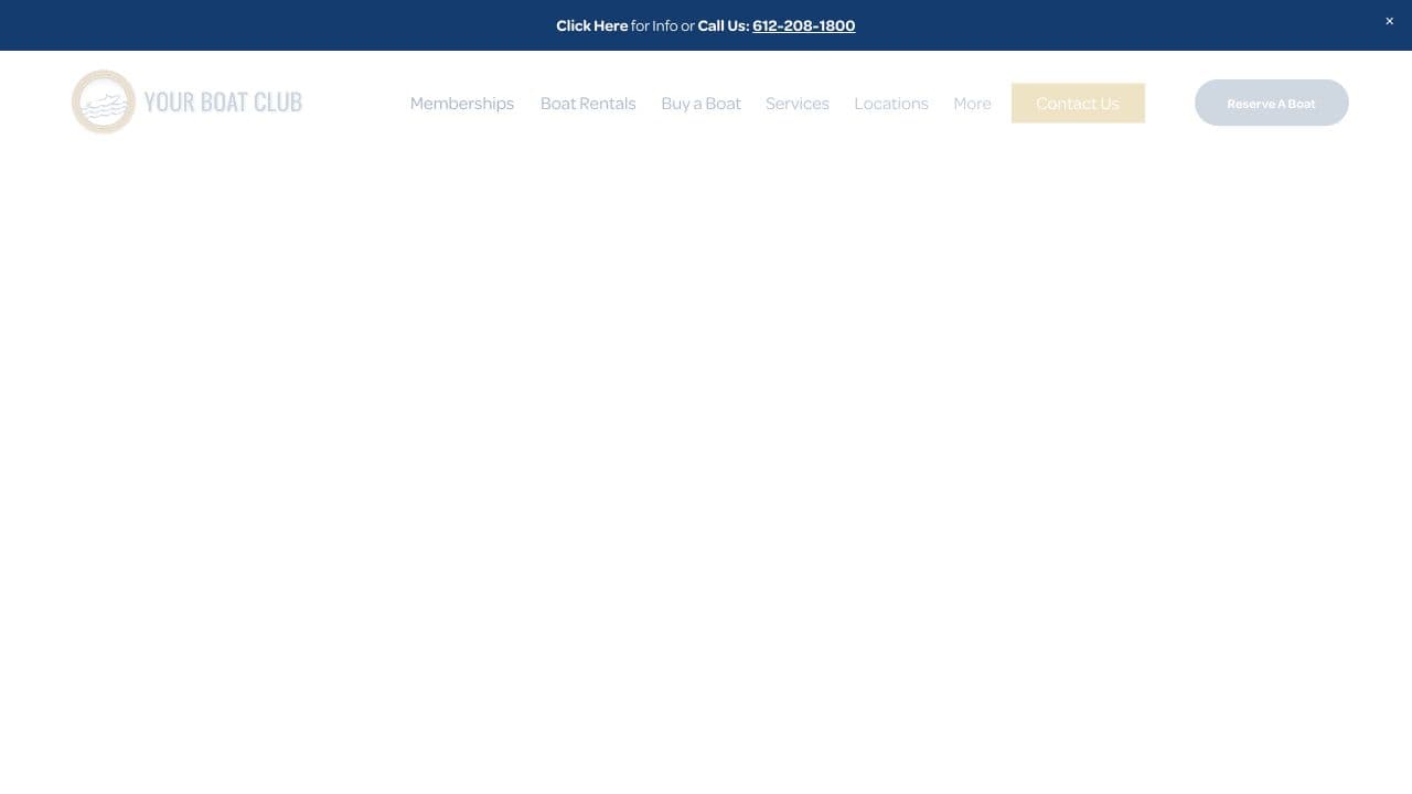 Your Boat Club website screenshot