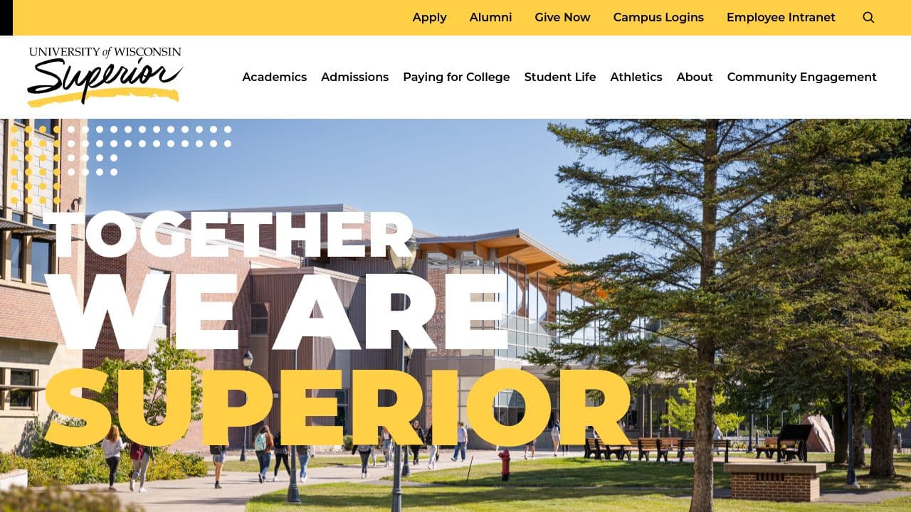 University of Wisconsin-Superior website screenshot