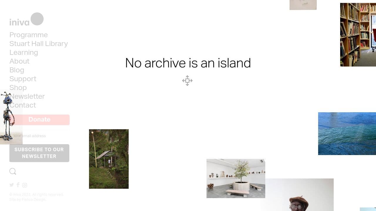 Iniva (Institute of International Visual Arts) website screenshot