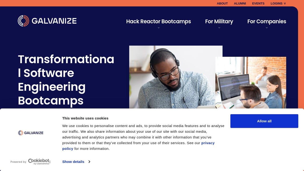 Galvanize Inc website screenshot