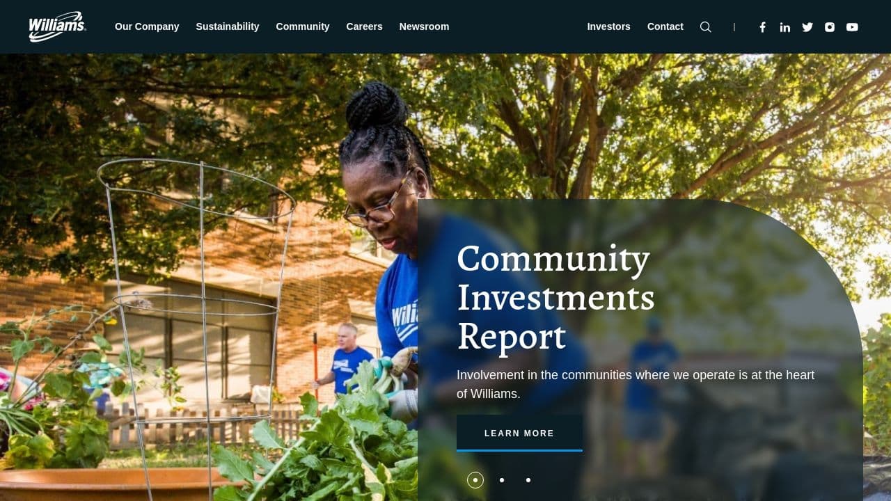 Williams website screenshot