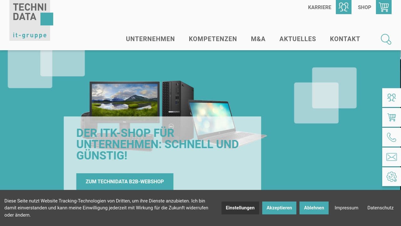TechniData IT-Gruppe website screenshot