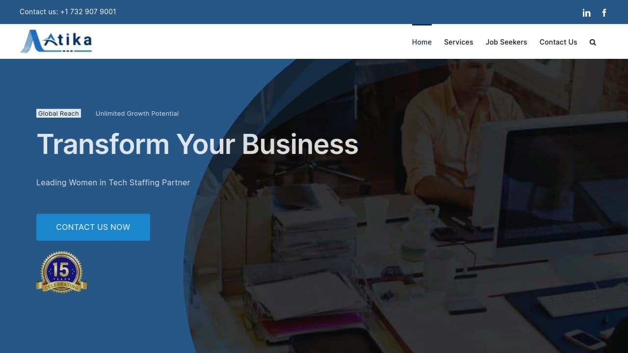 Atika Technologies & BPM website screenshot