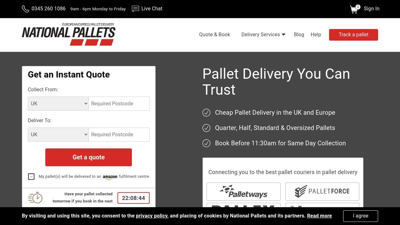 National Pallets website screenshot
