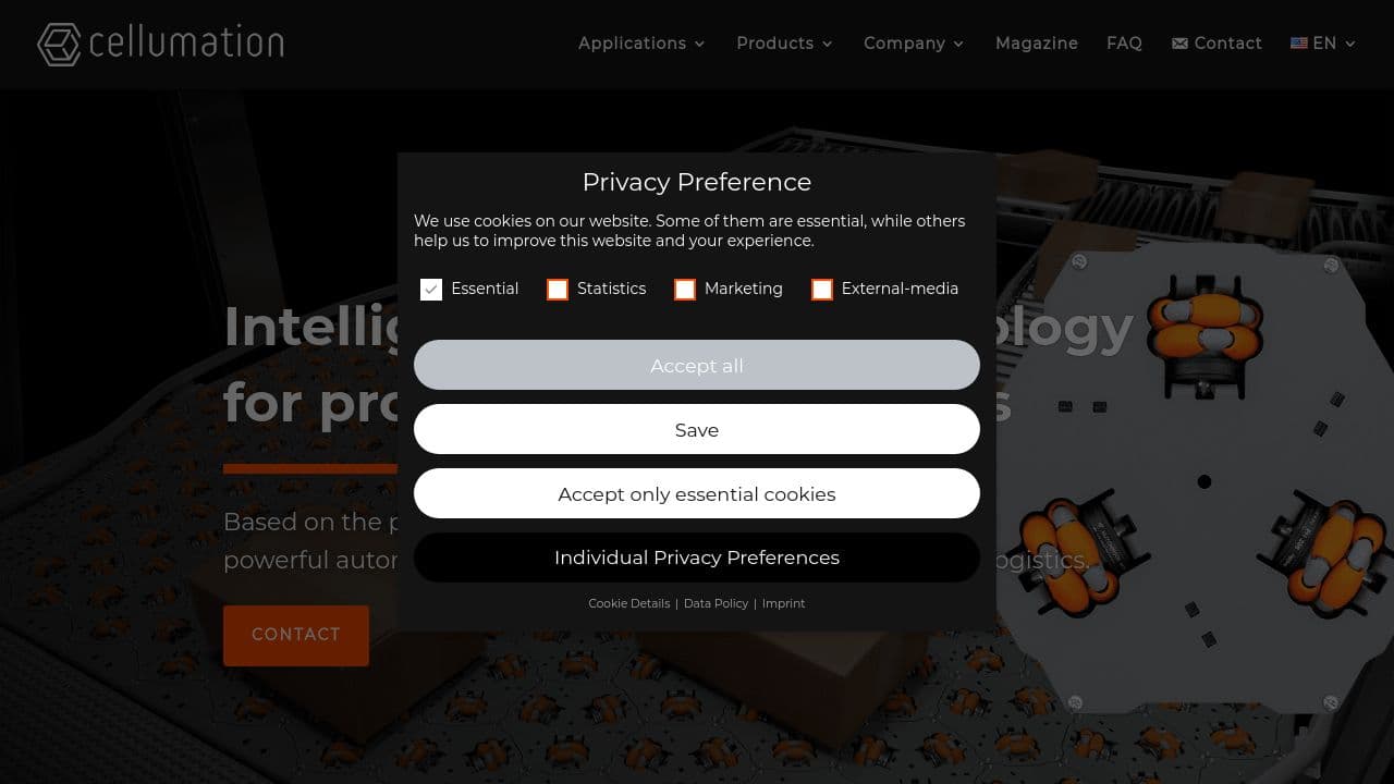 cellumation GmbH website screenshot