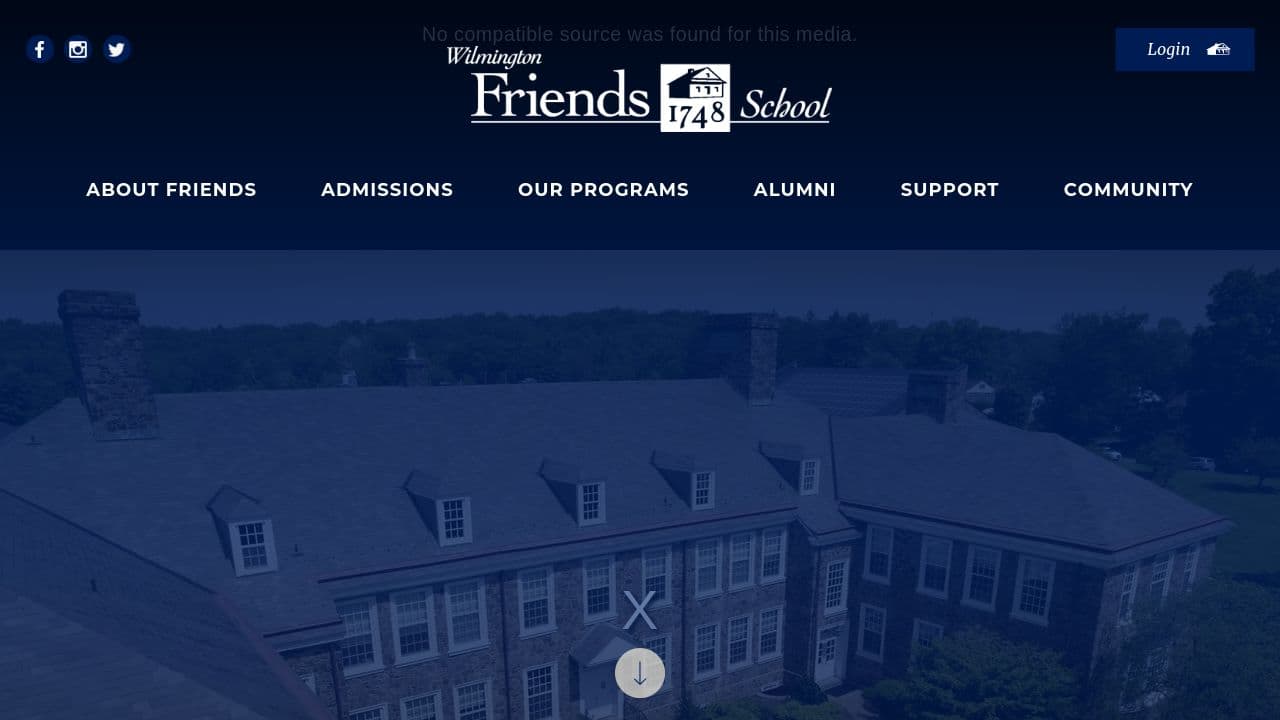 Wilmington Friends School website screenshot