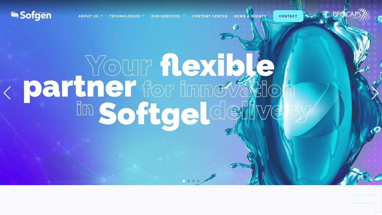 Sofgen Pharmaceuticals website screenshot