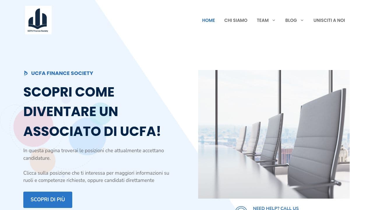 UCFA Finance Society website screenshot