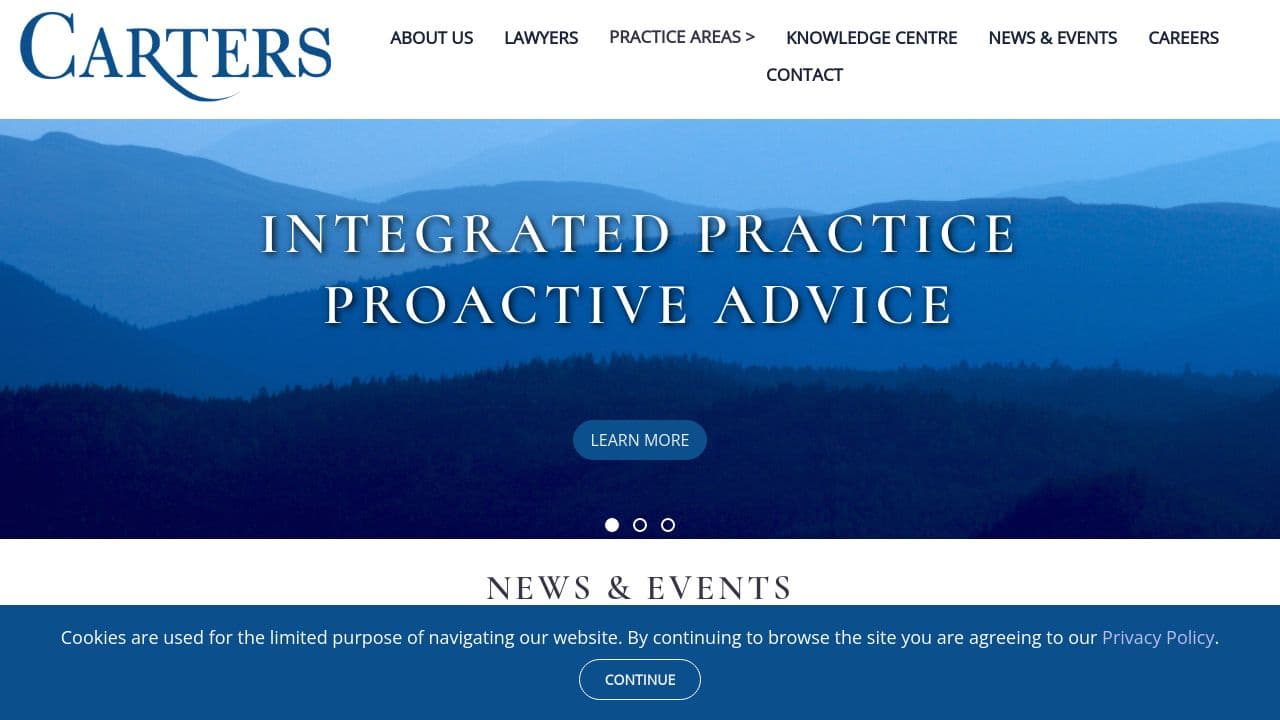 Carters Professional Corporation website screenshot