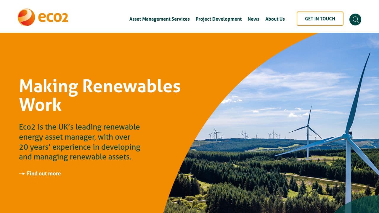 Eco2 Management Services Ltd website screenshot