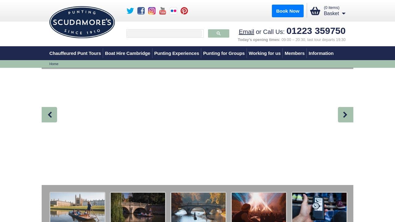Scudamore's Punting Company website screenshot