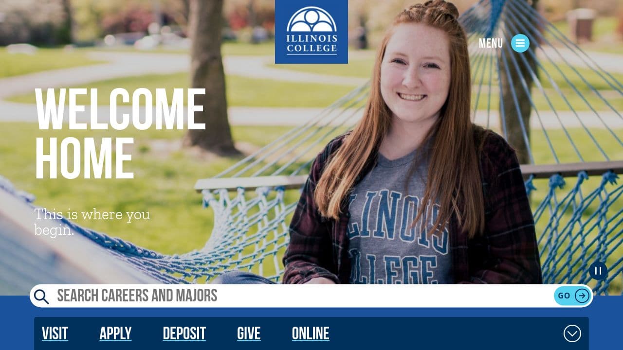 Illinois College website screenshot