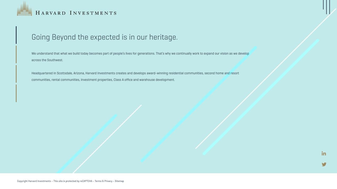 Harvard Investments website screenshot