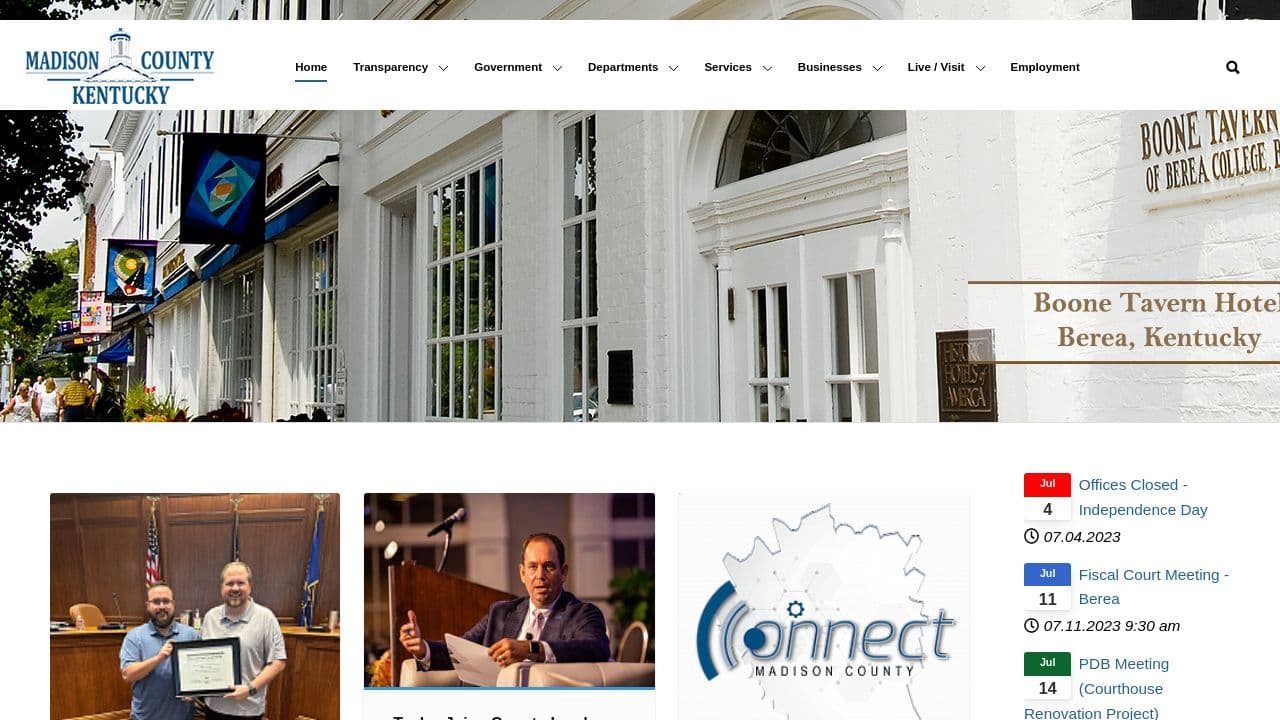 Madison County Fiscal Court website screenshot