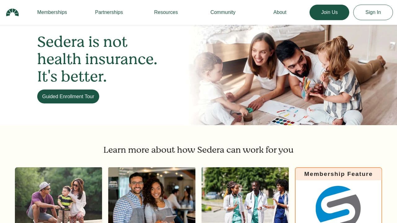 Sedera  website screenshot