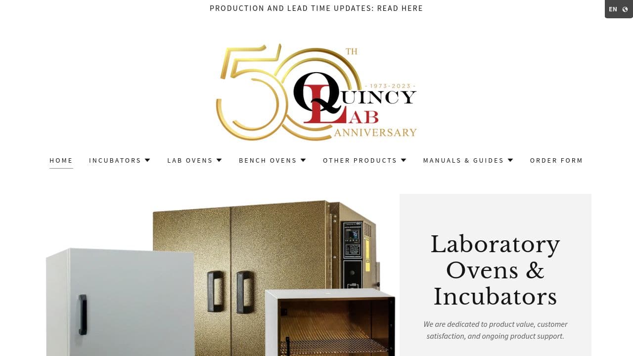 Quincy Lab Inc website screenshot