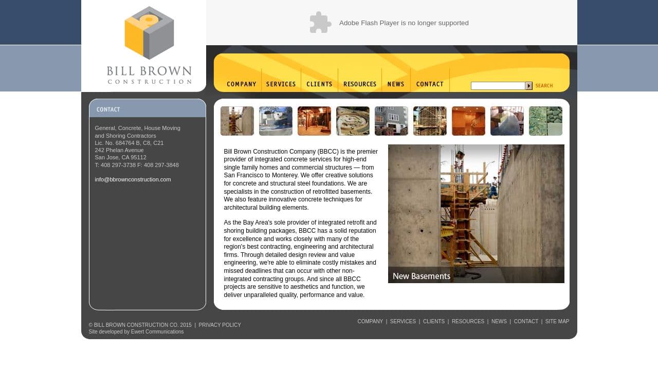 Bill Brown Construction Co website screenshot