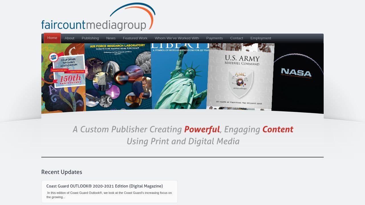 Faircount Media Group website screenshot