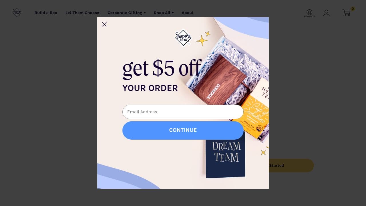 Happy Box  website screenshot