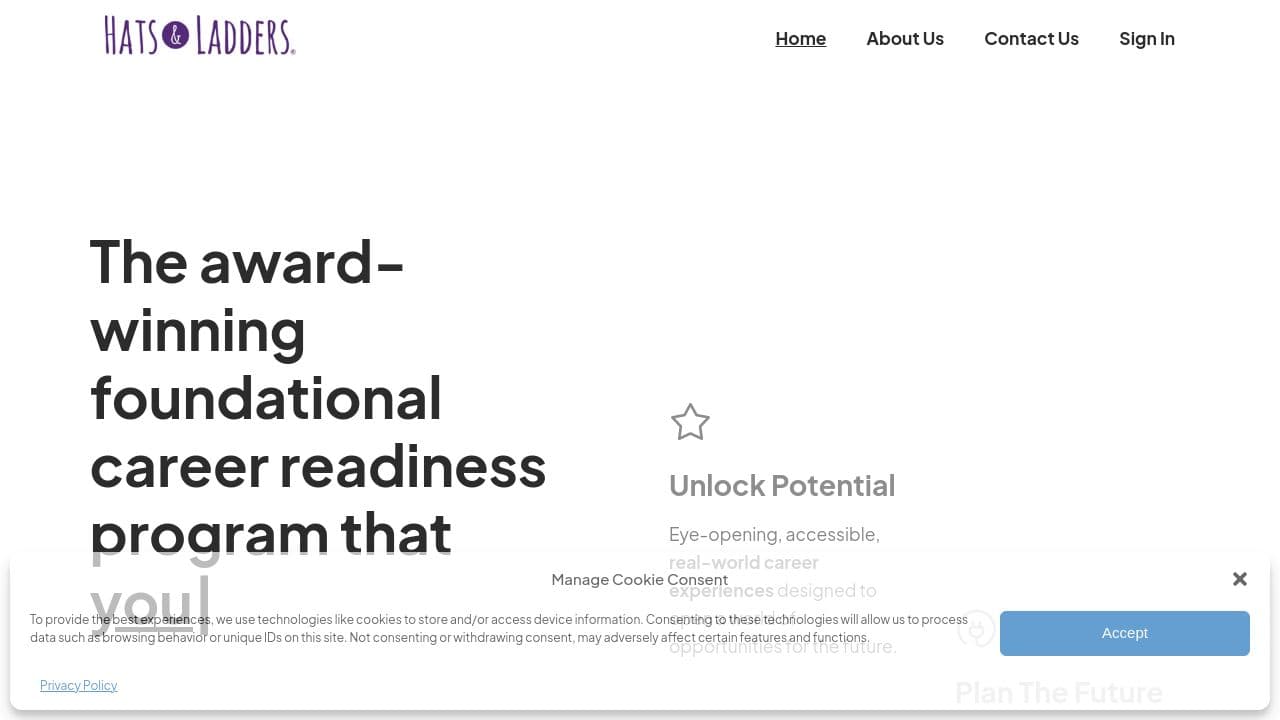 Hats & Ladders website screenshot