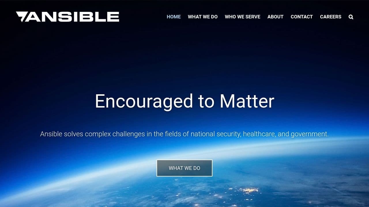 Ansible Government Solutions website screenshot