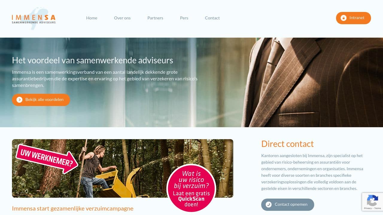 Immensa website screenshot