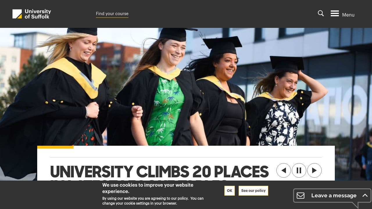 University Campus Suffolk website screenshot