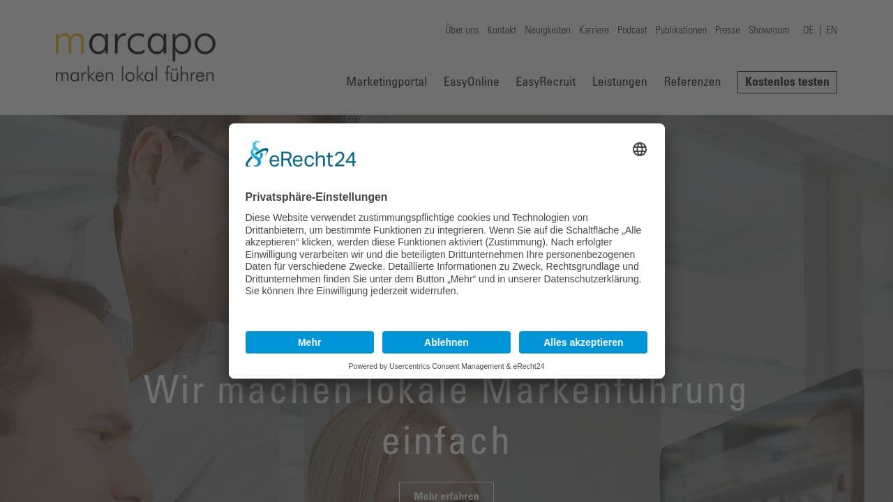 marcapo GmbH website screenshot