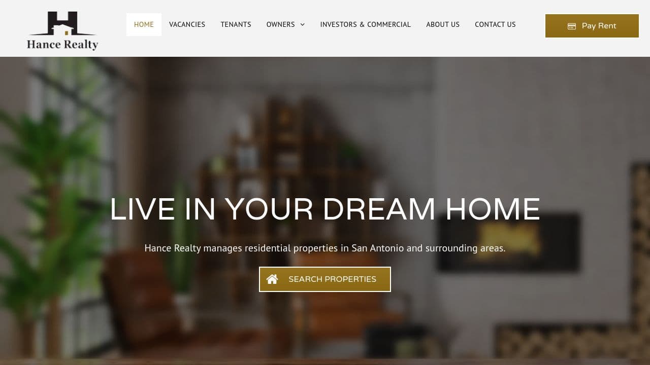 Hance Realty LLC website screenshot