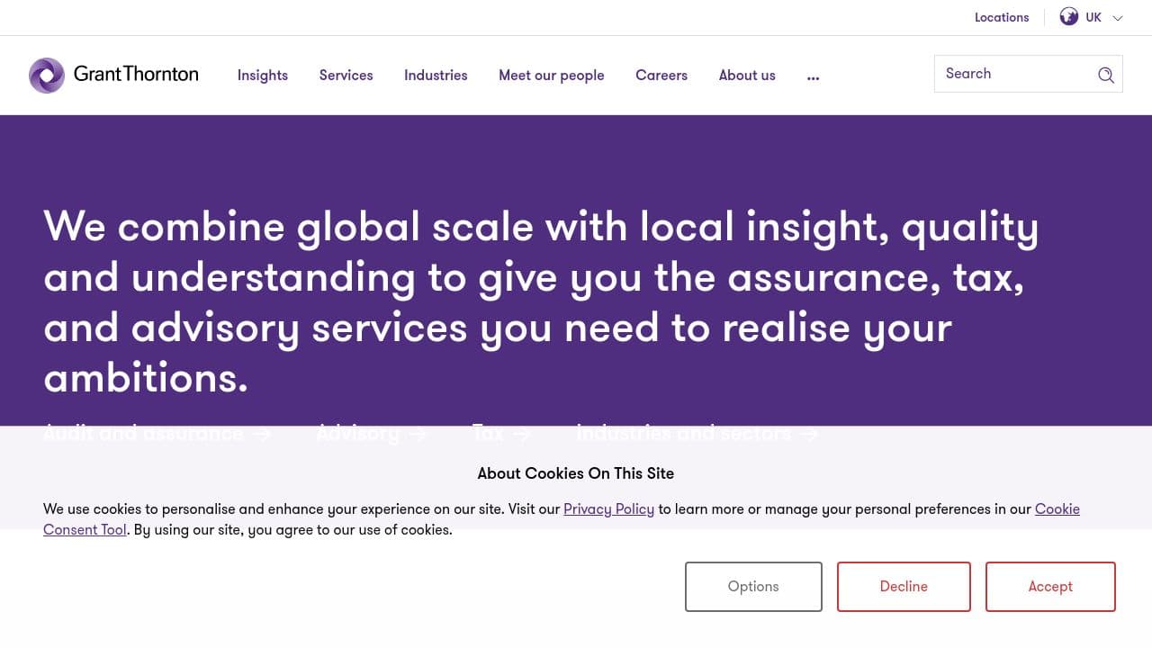 Grant Thornton UK LLP website screenshot