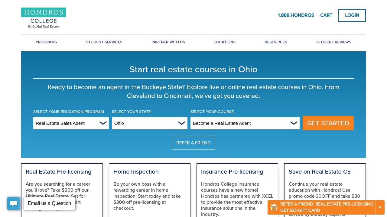 Hondros Education Group website screenshot