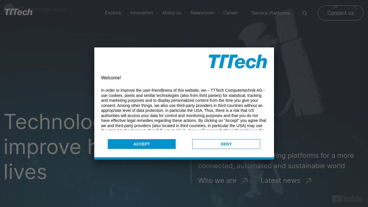 TTTech website screenshot