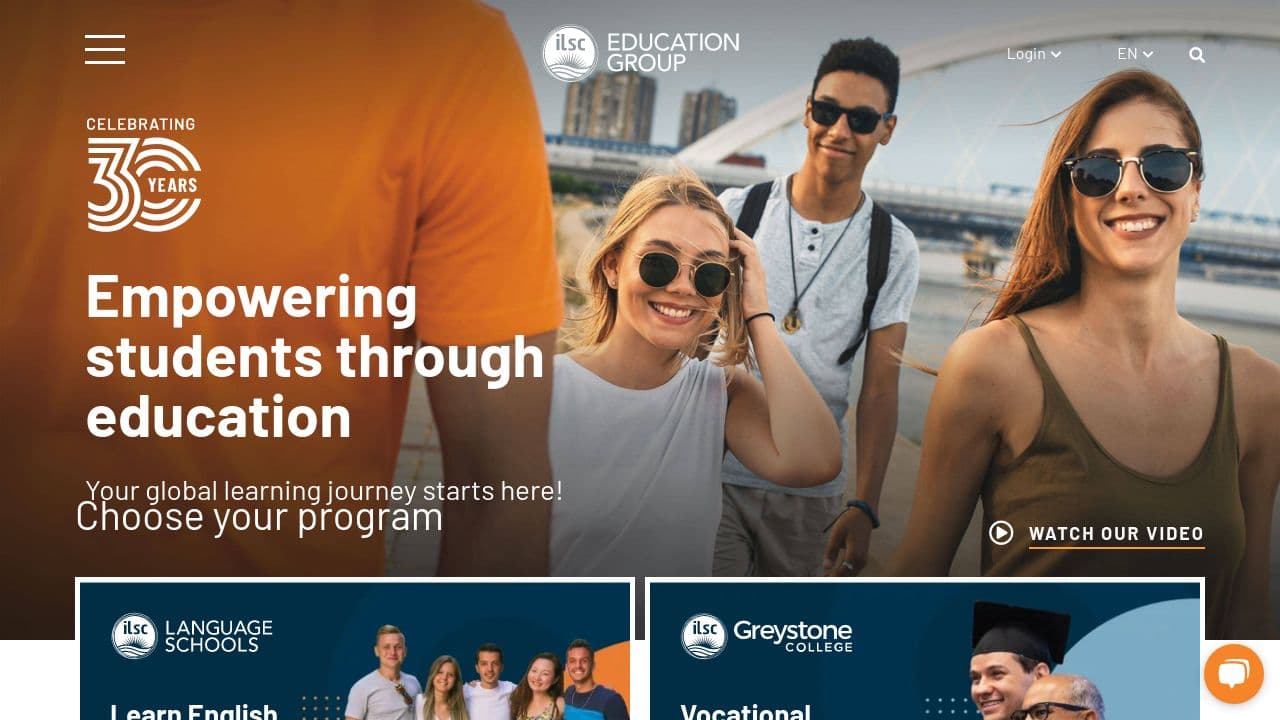 ILSC Education Group website screenshot
